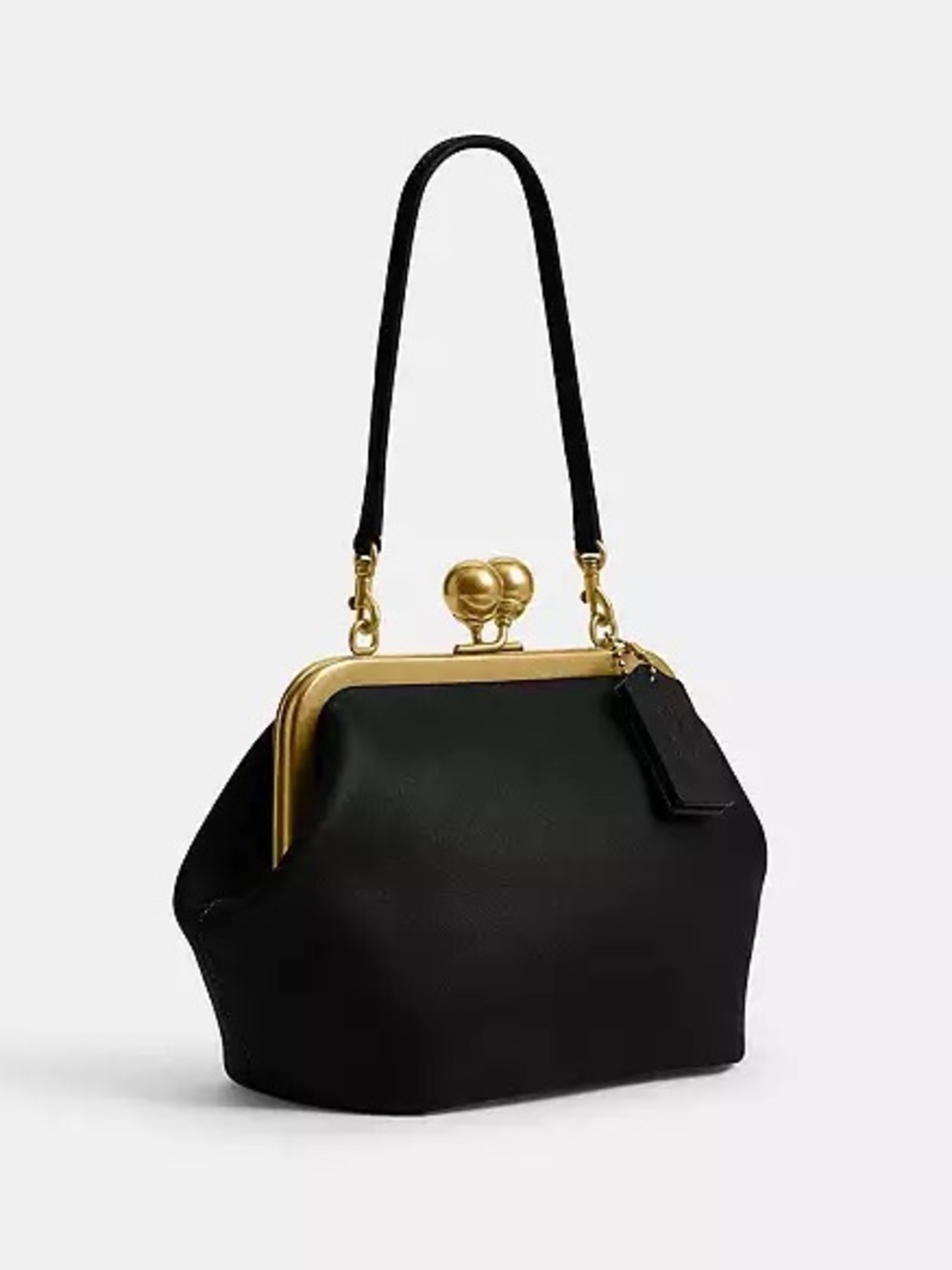 Coach Kisslock Frame Bag 16 V2 w/ 2 Straps Brass/Black Glovetanned Leather NWT - Picture 7 of 15